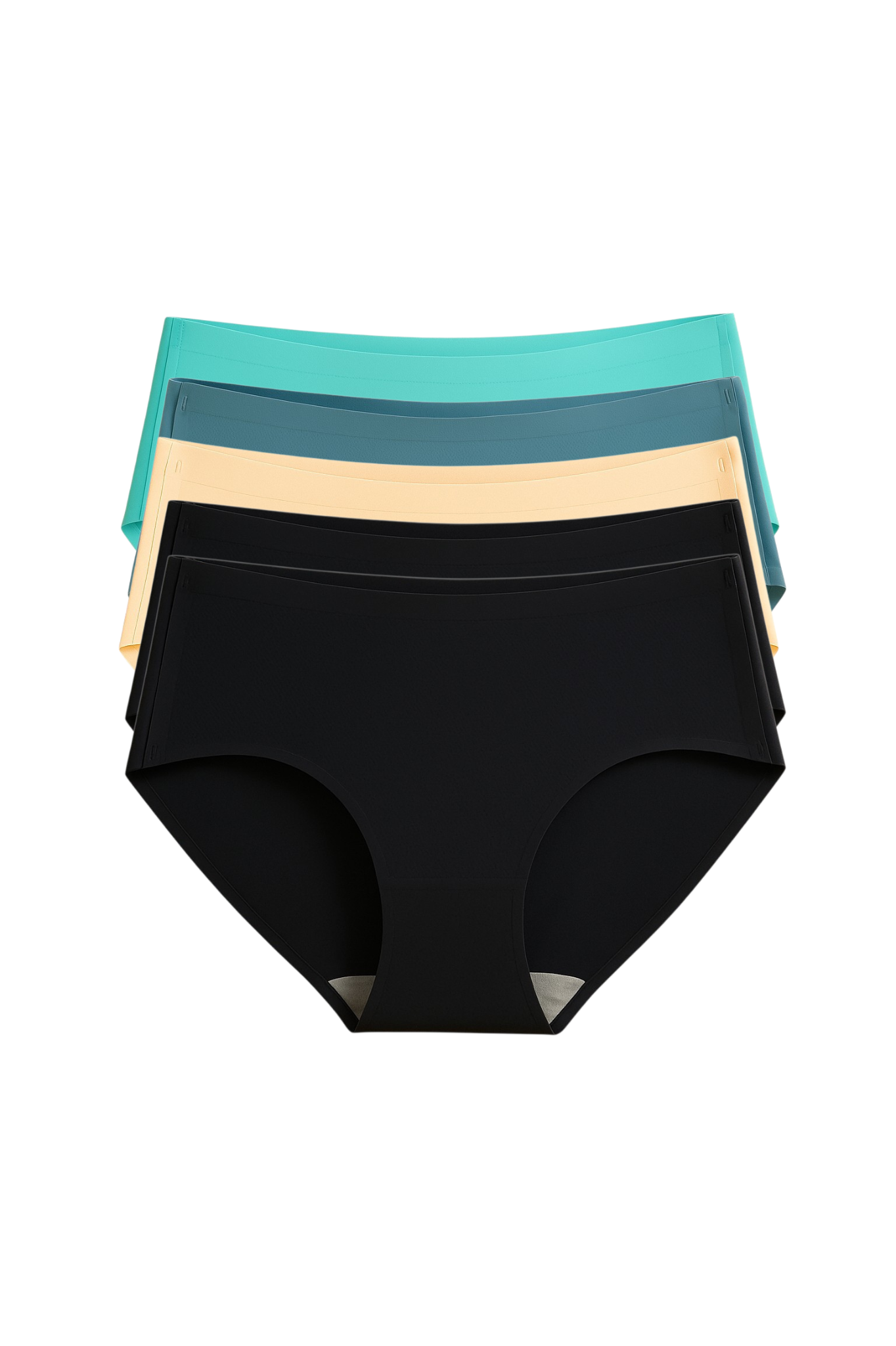 Seamless Bonded Hipster Panty - Turquoise, Lily, Black, Beige & Black