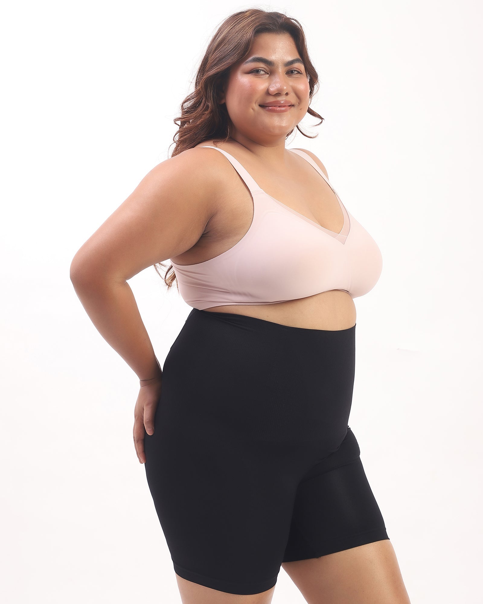 Annie – High Waist Sculpting Shorts in Black