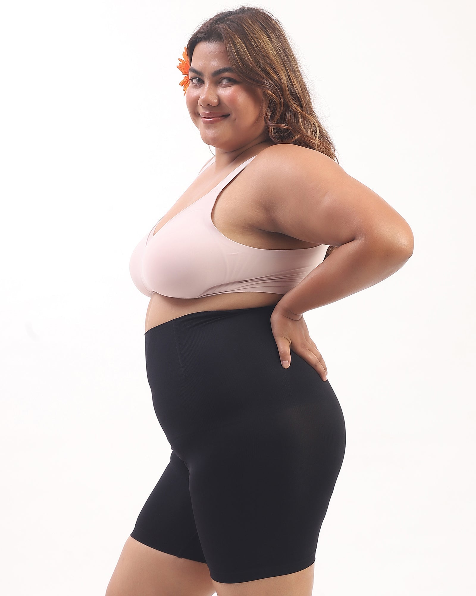 Annie – High Waist Sculpting Shorts in Black