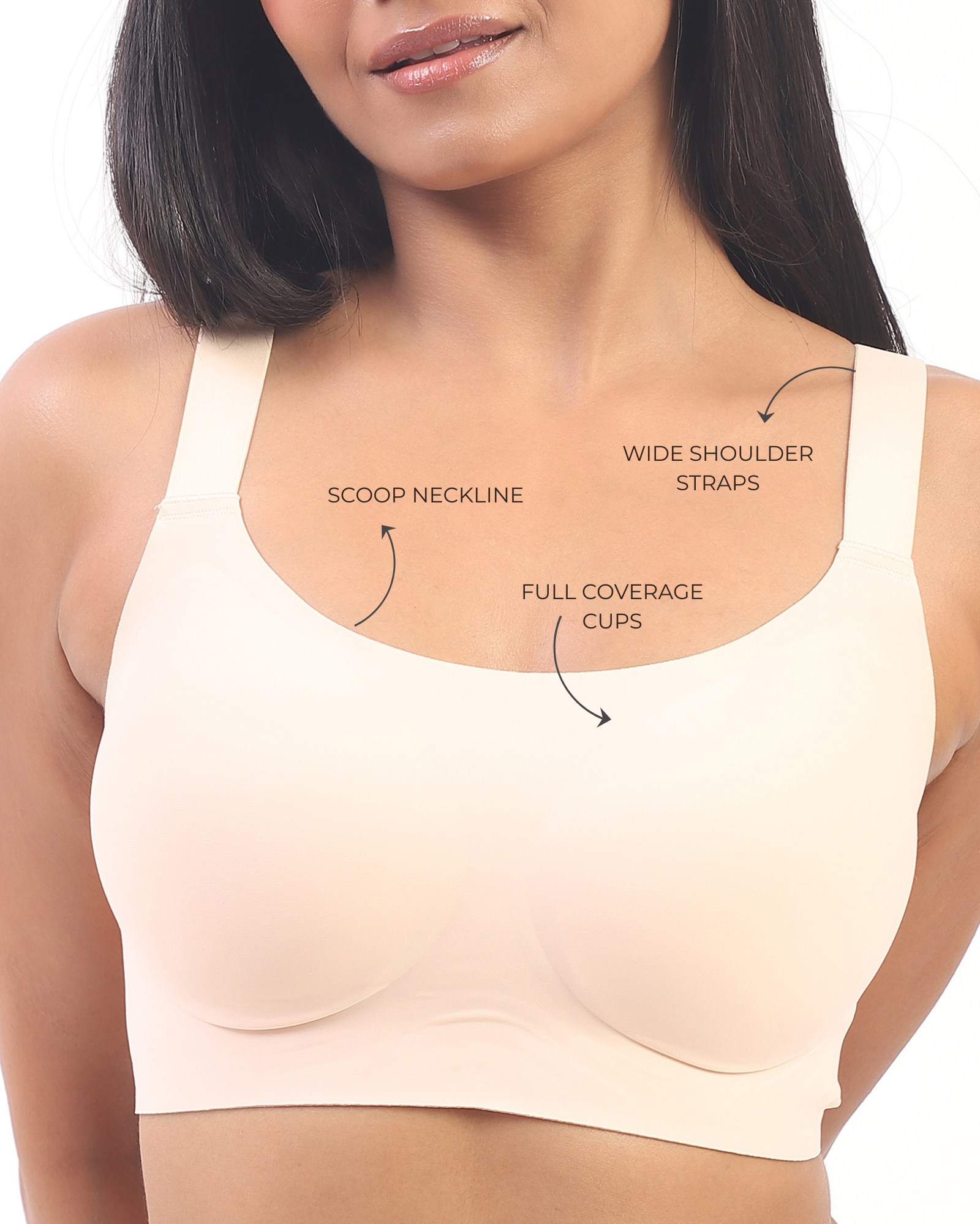 Luna – Wireless Full Coverage Everyday Bra in Beige