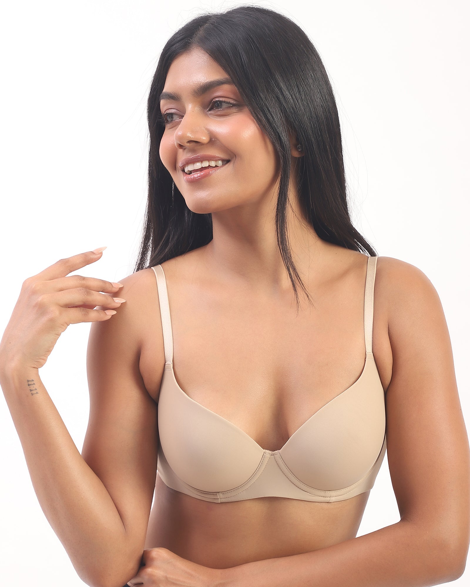 Nina- Padded Underwired T-shirt Bra in Beige