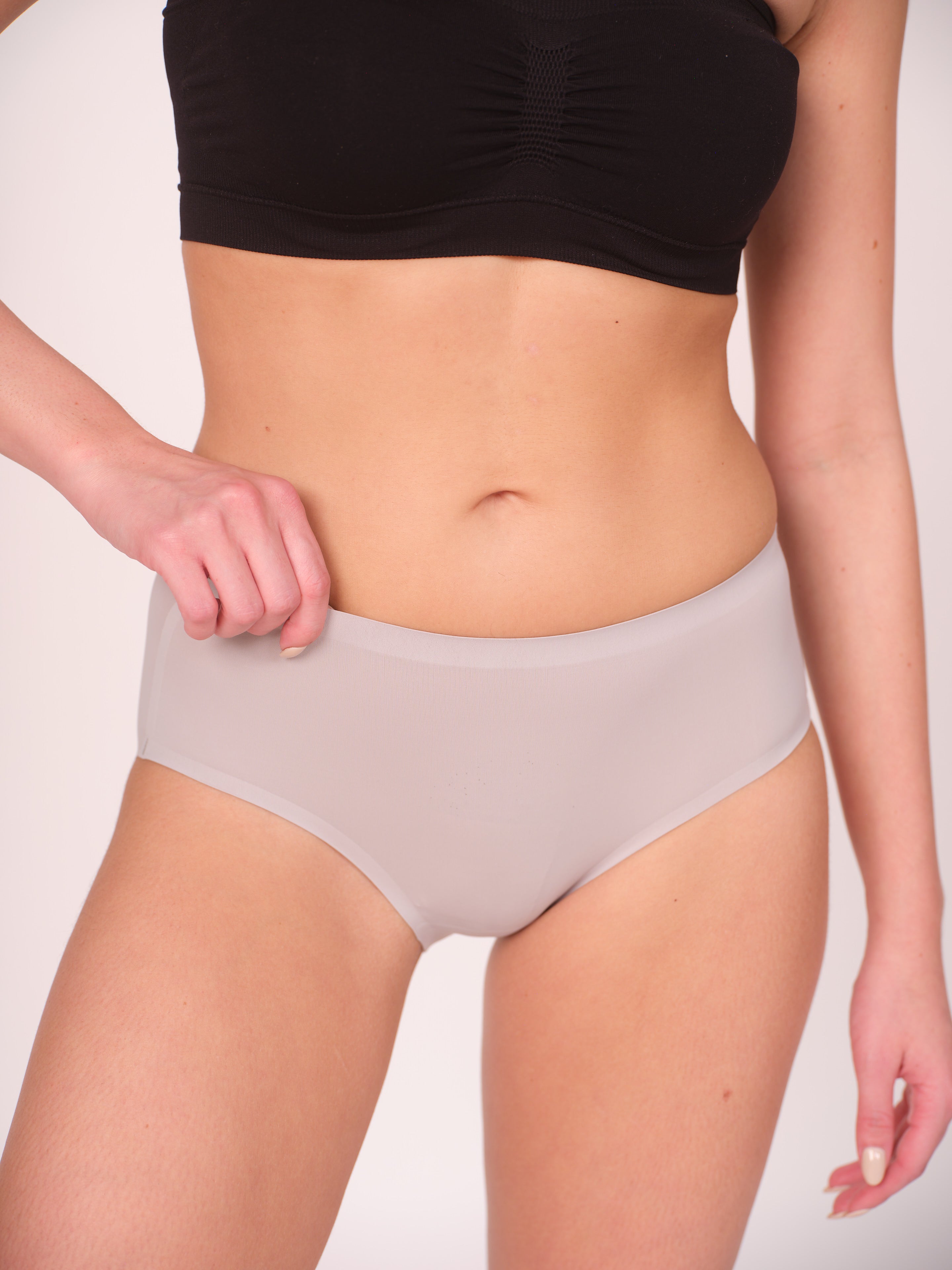 Seamless Bonded Hipster Panty - Black, Black, Beige, Beige & Grey