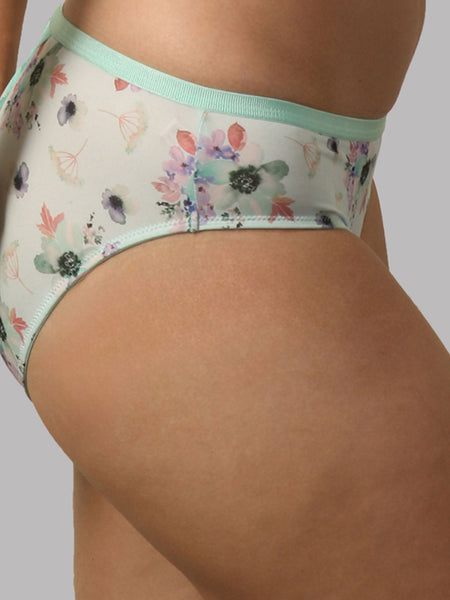 Mid Rise Full Coverage Printed Lacy Brief Panty