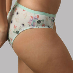 Mid Rise Full Coverage Printed Lacy Brief Panty