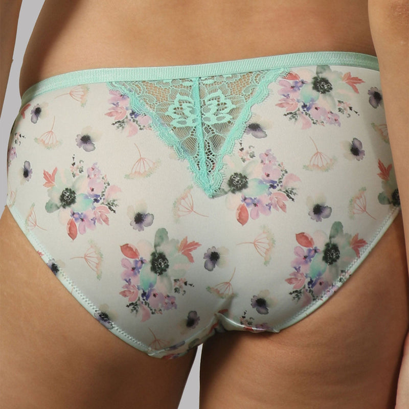 Mid Rise Full Coverage Printed Lacy Brief Panty