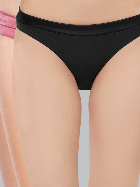 SOIE Woman - Low Rise Cotton Spandex Bikini (Assorted Pack of 3) - Panty -for Women