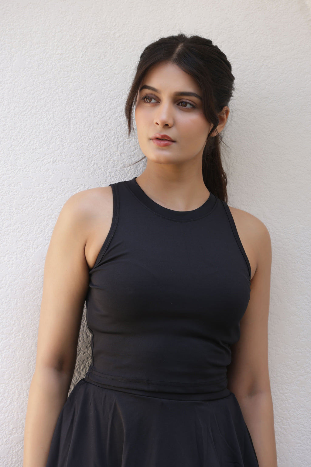 The Veronica 2-in-1 High-Waisted Active Skort Set - Black