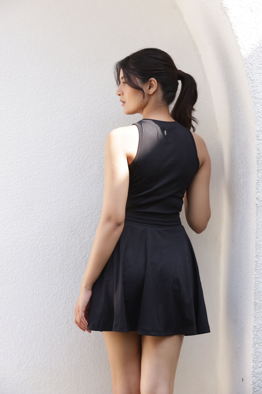 The Veronica 2-in-1 High-Waisted Active Skort Set - Black