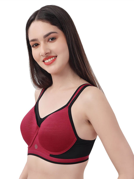 SOIE Woman - Full Coverage High Impact Padded Non Wired Sports Bra - Bra -for Women