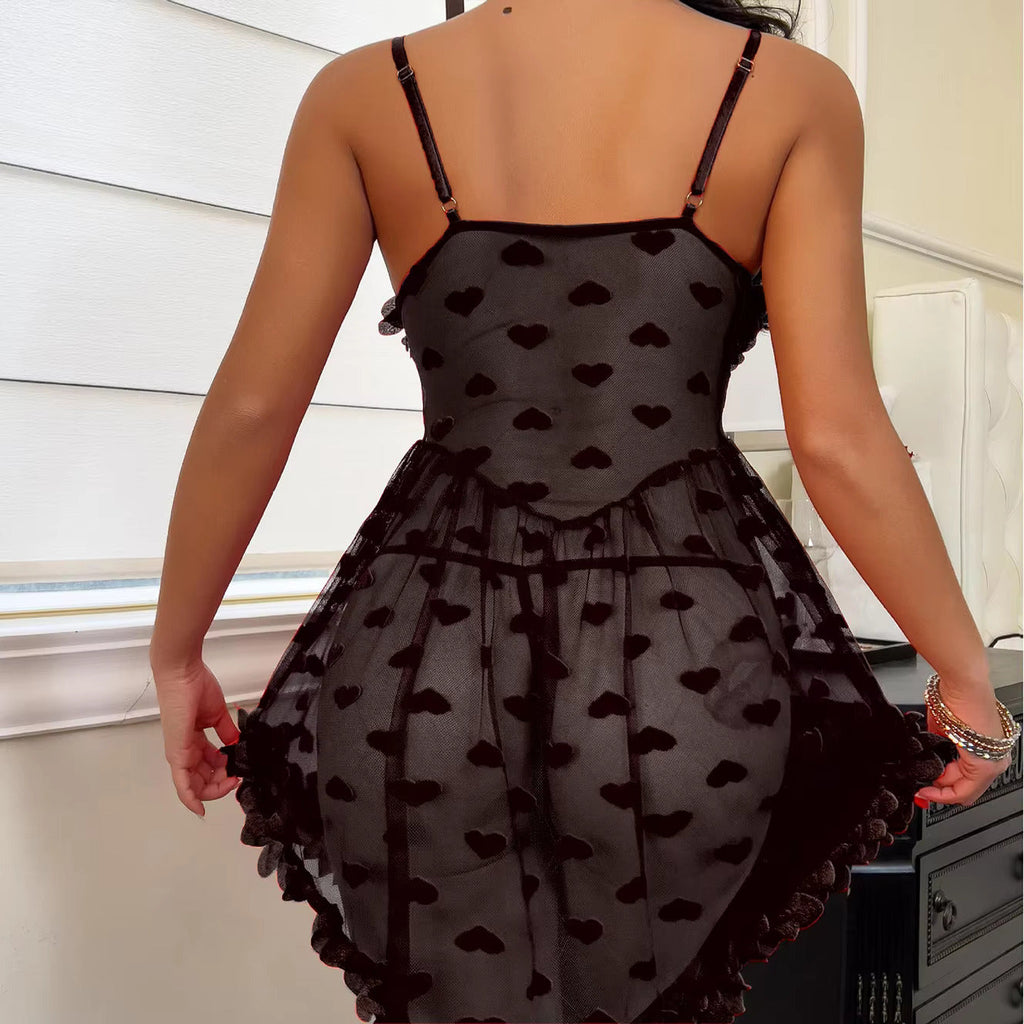 Women Babydoll Lingerie Erotische Floral Lace Plus Size Night Dress Sleepwear