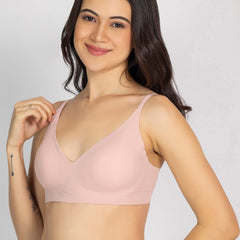 Chelvet Light Pink Seamless Padded Slip-on Bra