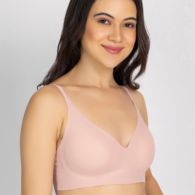 Chelvet Light Pink Seamless Padded Slip-on Bra