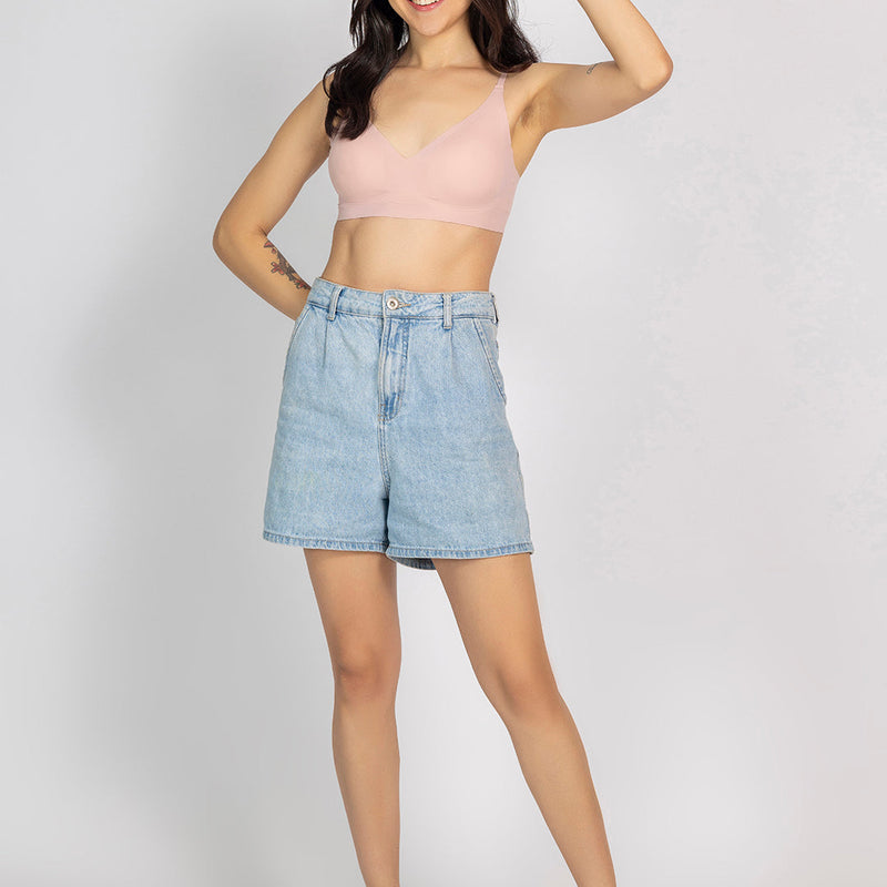 Chelvet Light Pink Seamless Padded Slip-on Bra