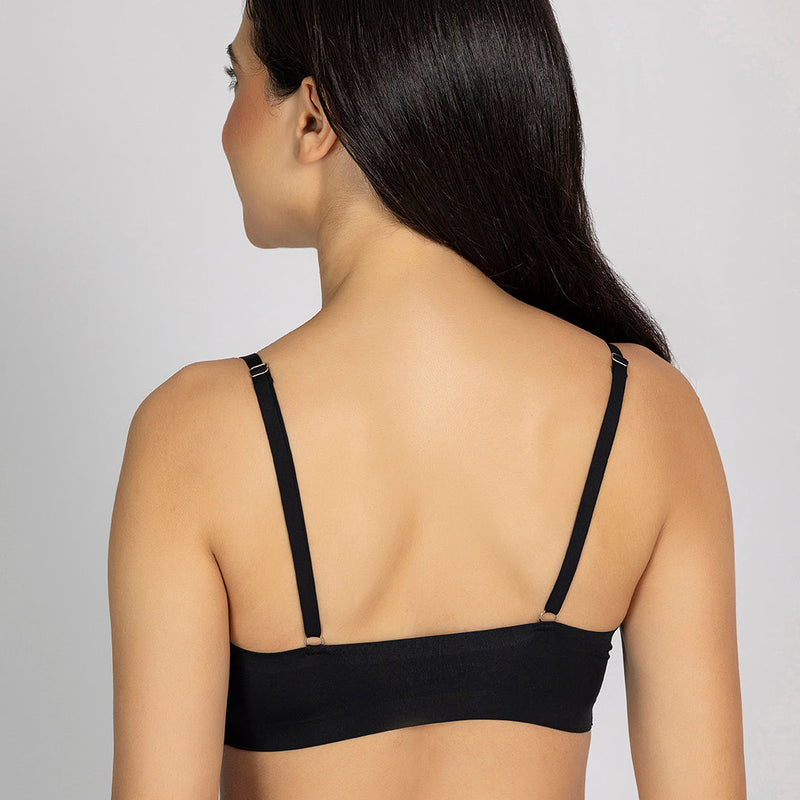 Chelvet Black Seamless Padded Slip-on Bra