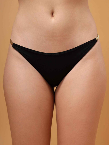 Women Bridal Black Solid Lingerie Set