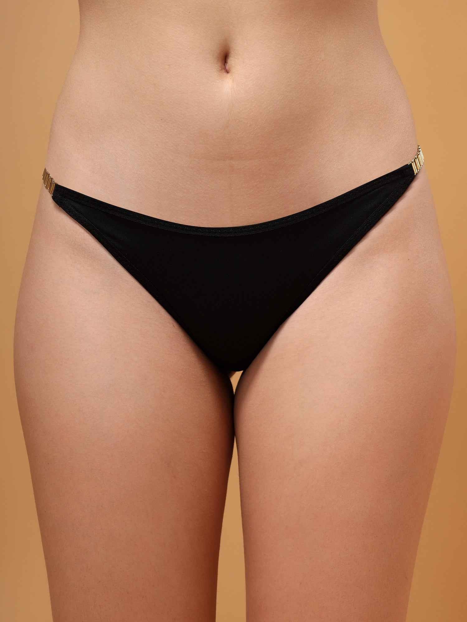 Women Bridal Black Solid Lingerie Set