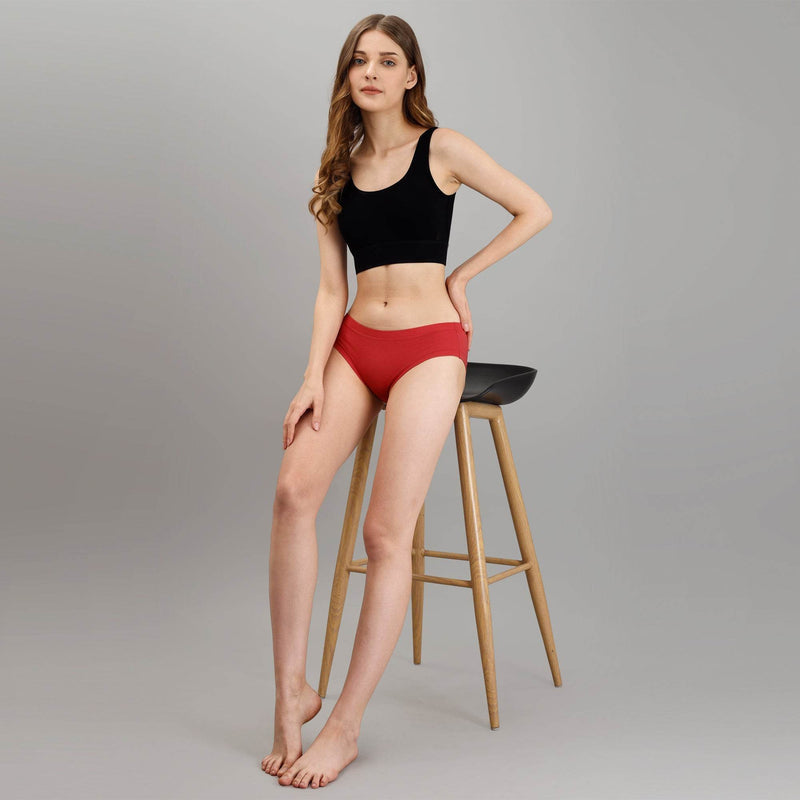 SOIE Woman - Mid Rise Stretch Cotton Seamless Full Coverage Shorty Panty (Pack of 2) - Panty -for Women
