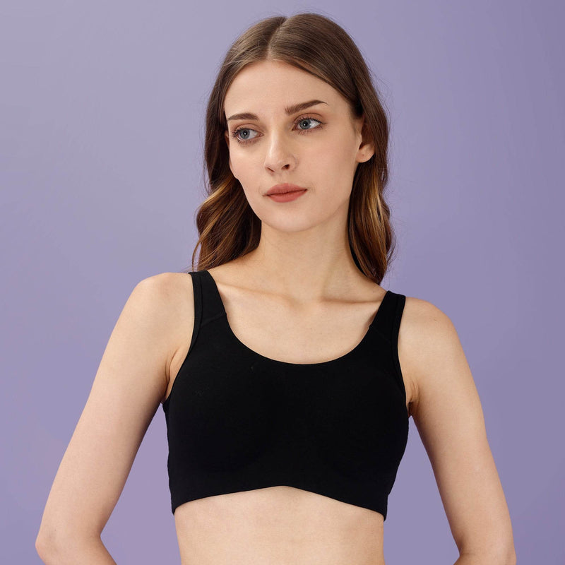SOIE Woman - Non Wired Non Padded Full Coverage Low Impact Slip on Sports Bra - Lounge Bra -for Women