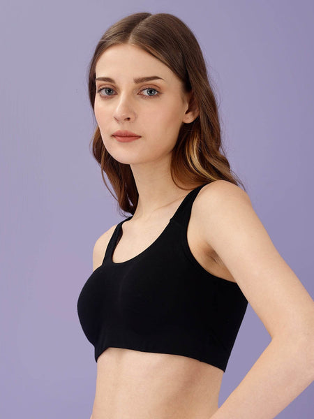 SOIE Woman - Non Wired Non Padded Full Coverage Low Impact Slip on Sports Bra - Lounge Bra -for Women