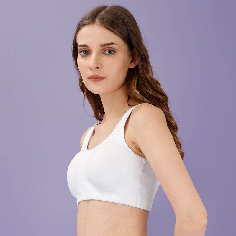 SOIE Woman - Non Wired Non Padded Full Coverage Low Impact Slip on Sports Bra - Lounge Bra -for Women