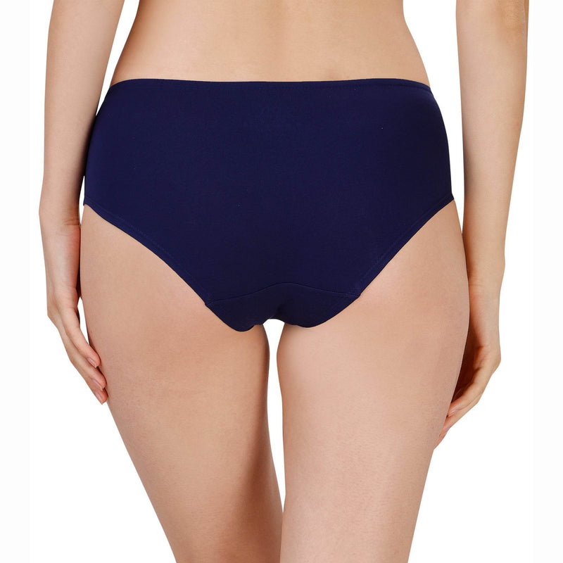 SOIE Woman - High Coverage Mid Rise Solid Cotton Brief Panty Combo (Pack of 2) - Panty -for Women