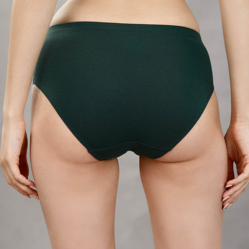 SOIE Woman - High Rise Full Coverage Solid Colour Cotton Stretch Hipster Panty (Pack of 3) - Panty -for Women