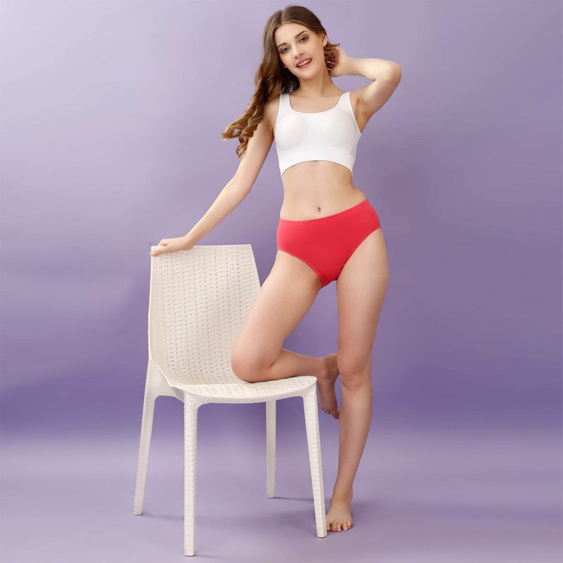SOIE Woman - High Rise Full Coverage Solid Colour Cotton Stretch Hipster Panty (Pack of 3) - Panty -for Women