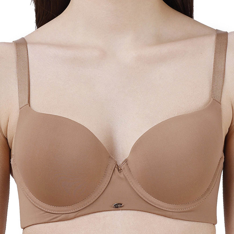 SOIE Woman - Medium Coverage Padded Wired T-shirt Bra with High Rise Full Coverage Brief - -for Women