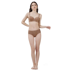 SOIE Woman - Medium Coverage Padded Wired T-shirt Bra with High Rise Full Coverage Brief - -for Women
