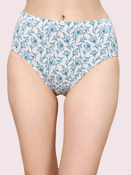 SOIE Woman - High Waist Full Coverage Printed Stretch Cotton Briefs (Pack of 3) - Panty -for Women