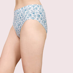 SOIE Woman - High Waist Full Coverage Printed Stretch Cotton Briefs (Pack of 3) - Panty -for Women