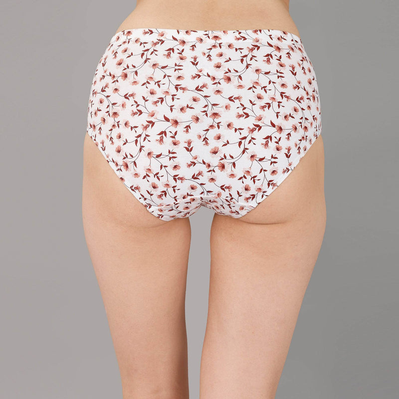 SOIE Woman - High Waist Full Coverage Printed Stretch Cotton Briefs (Pack of 3) - Panty -for Women