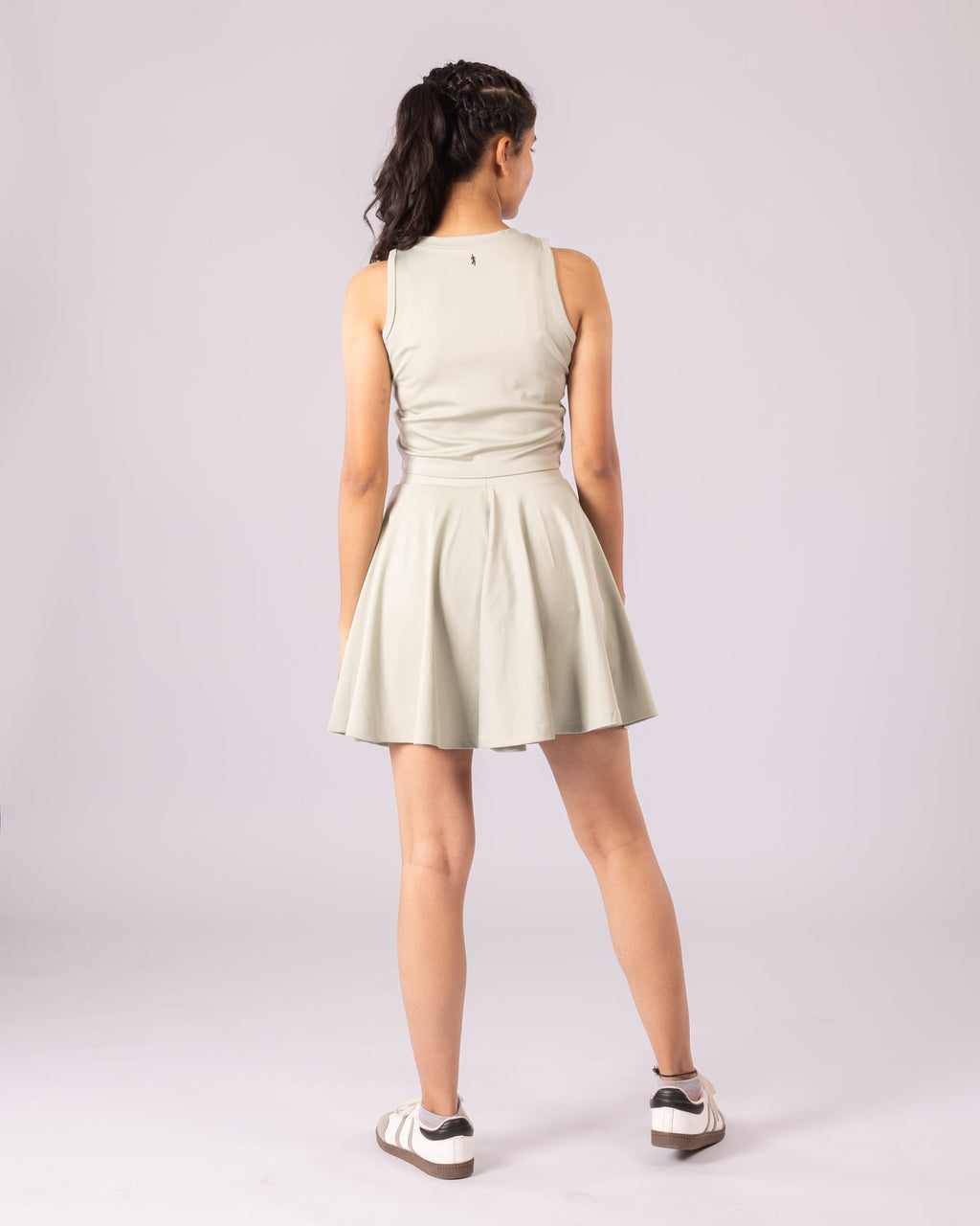 The Veronica 2-in-1 High-Waisted Active Skort Set - Sage Green