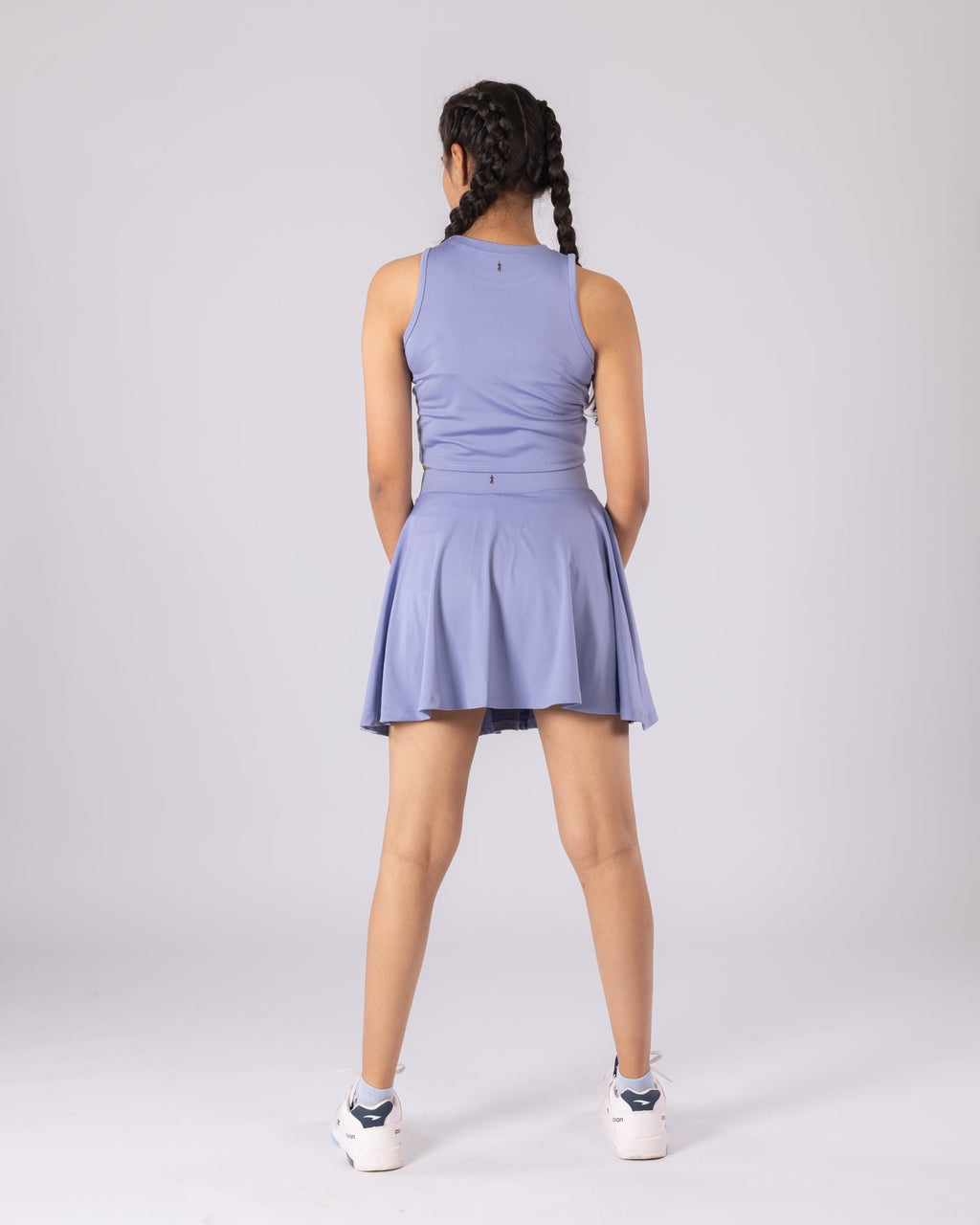 The Veronica 2-in-1 High-Waisted Active Skort Set - Powder Blue