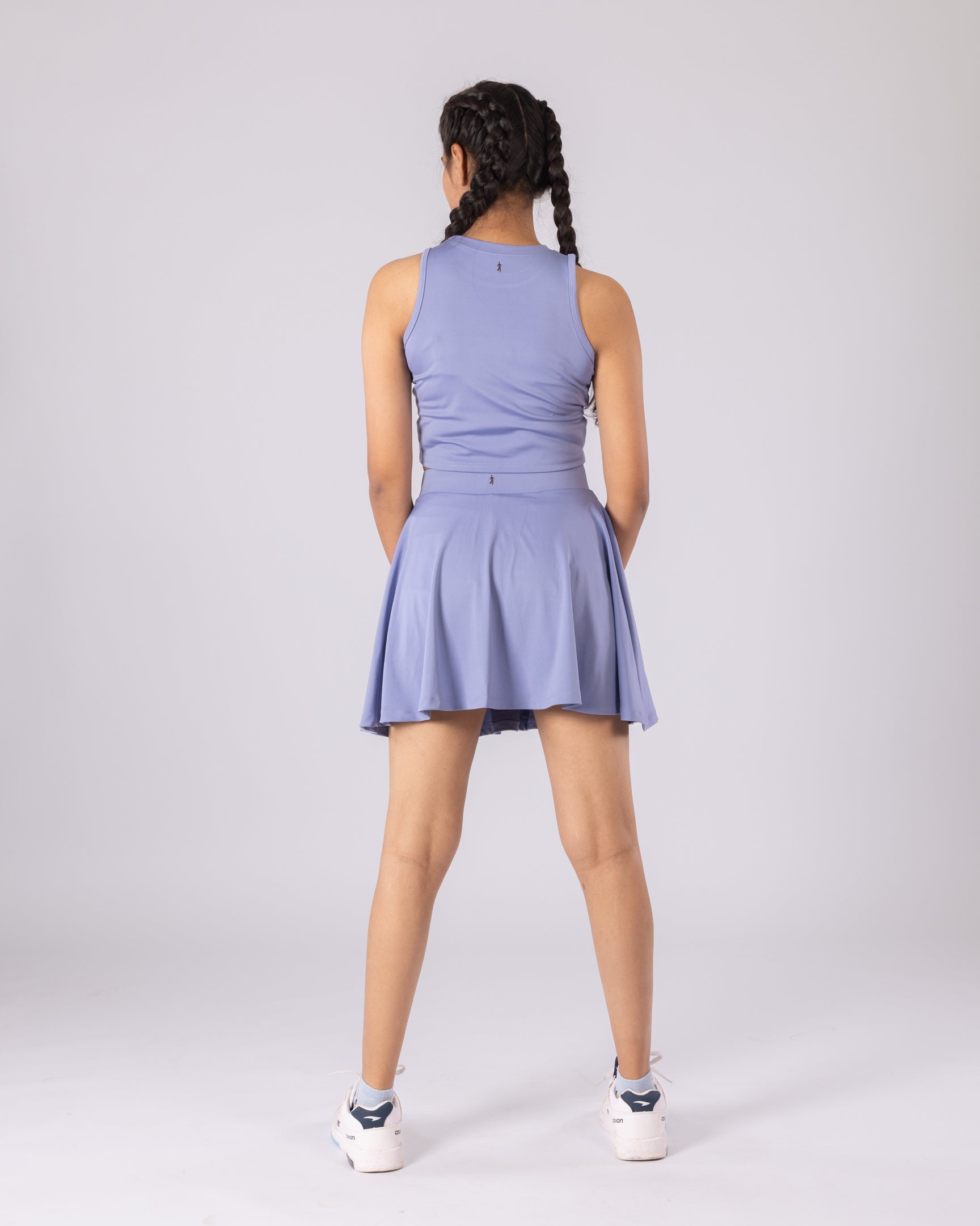 The Veronica 2-in-1 High-Waisted Active Skort Set - Powder Blue
