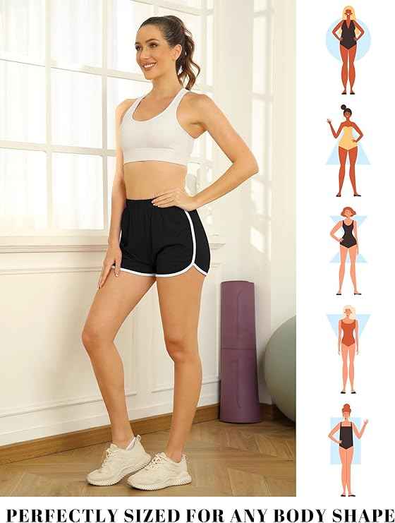 Plus Size for Women Cotton Sports Shorts for Dance, Yoga, Running
