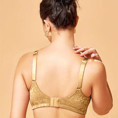 MAROON Nude Collection Seamless Non-Padded Non-wired Full Coverage Silhouette With Comfort Straps Breathable Microfiber Blend Women Minimizer Bra. Honey Gold