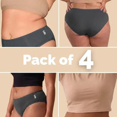 4 Pack - Grey Bamboo Absorbent Underwear