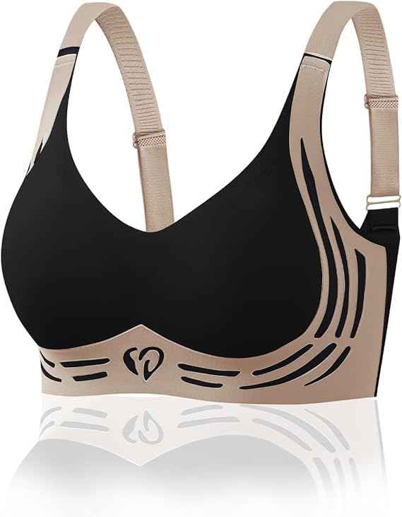 Plus Size Padded Light Support Wireless Bra, Seamless Soft Bralette, for Sleep, Yoga and Everyday