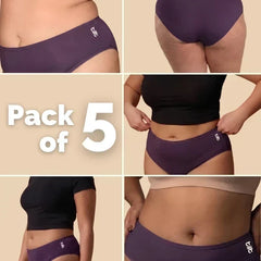 5 Pack - Violet Bamboo Absorbent Underwear