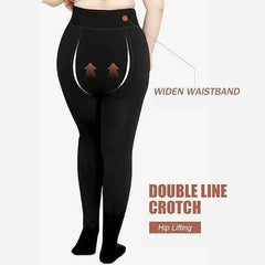 Women Black Winter Fur Warm Fleece-Lined Thermal Stretchable Stockings for Cold Weather Thermal Bottom.