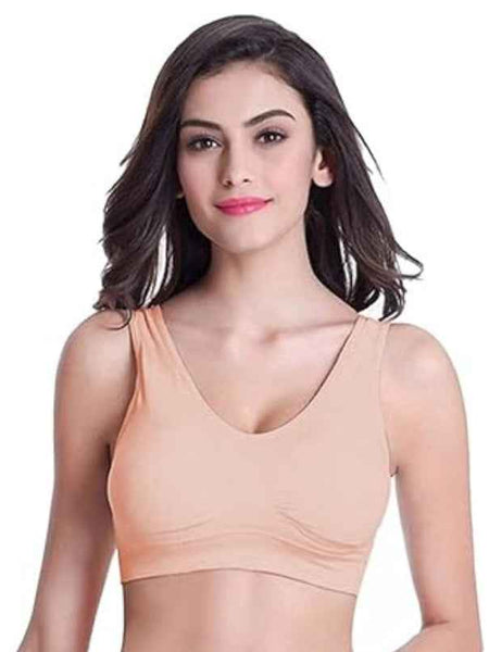 Pack Of 2 Womens Fashion Sports Bra | Seamless, Padded, Non-Wired Gym & Yoga Bra | High Support, Comfortable Everyday Bralette