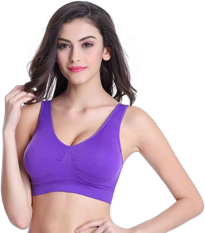 Pack Of 2 Womens Fashion Sports Bra | Seamless, Padded, Non-Wired Gym & Yoga Bra | High Support, Comfortable Everyday Bralette