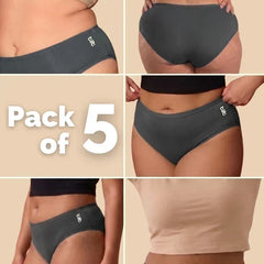 5 Pack - Grey Bamboo Absorbent Underwear