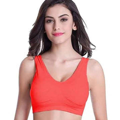 Pack Of 2 Womens Fashion Sports Bra | Seamless, Padded, Non-Wired Gym & Yoga Bra | High Support, Comfortable Everyday Bralette