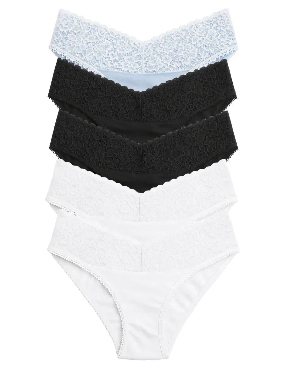 Mid Waist Bikini Panty with Lace (Pack of 5)