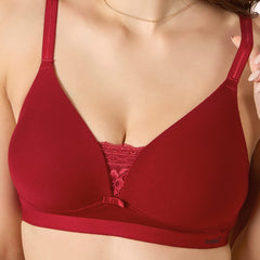 Cove Everyday Cotton Bra – Lightly Padded, Wire-Free, Lace Front, Designer Straps & Full Support Underband