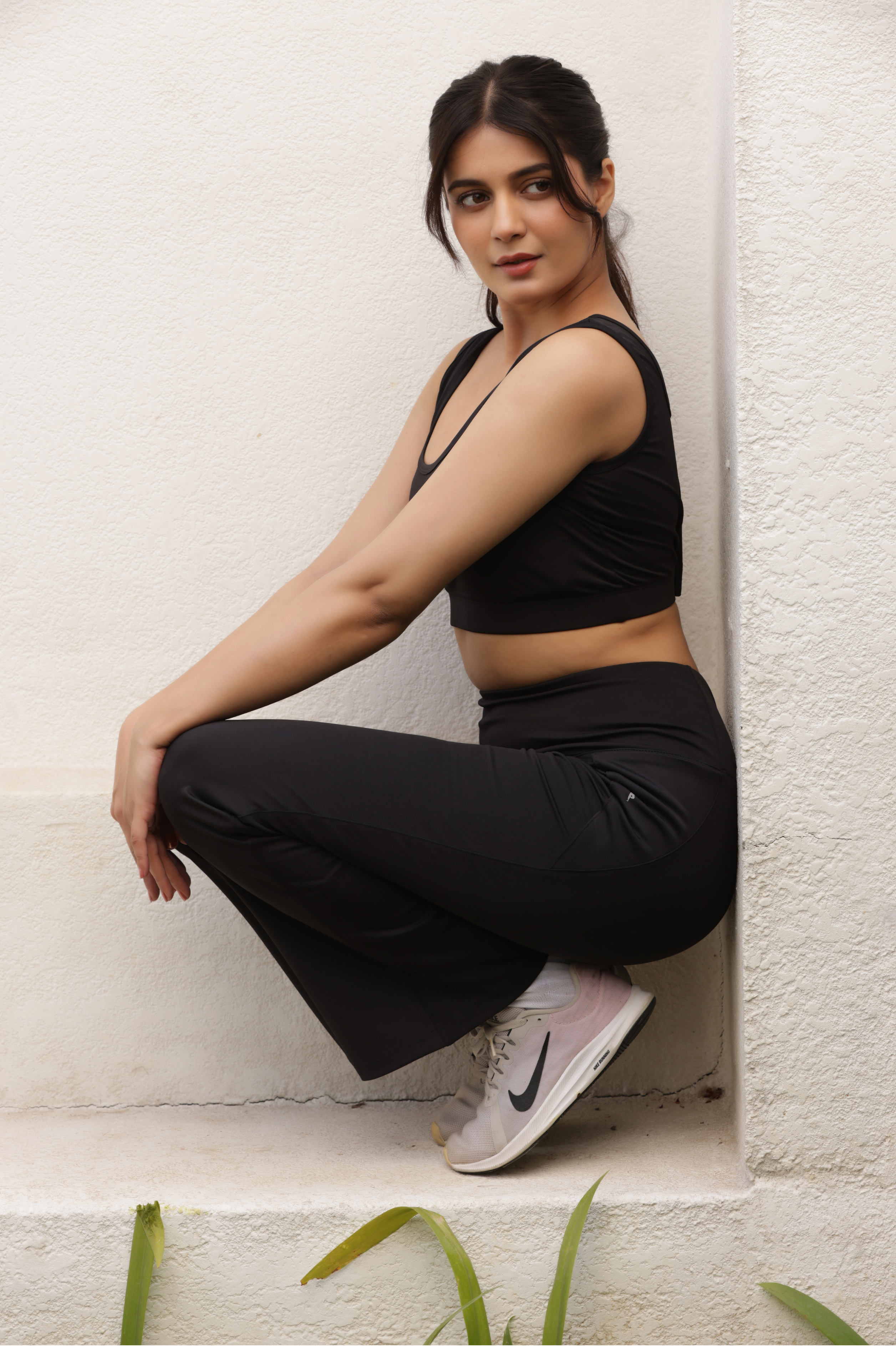 The Rachel High Waisted Flared Trousers Co-ord Set | Black