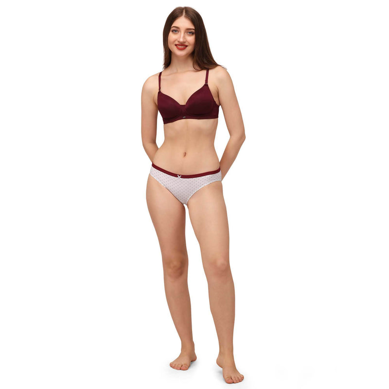 SOIE Woman - Mid Rise Medium Coverage Solid and Printed Cotton Stretch Brief Panty (Pack of 3) - Panty -for Women