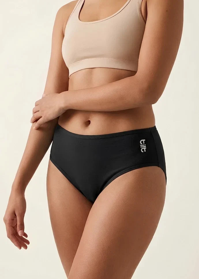 4 Pack - Black Bamboo Absorbent Underwear